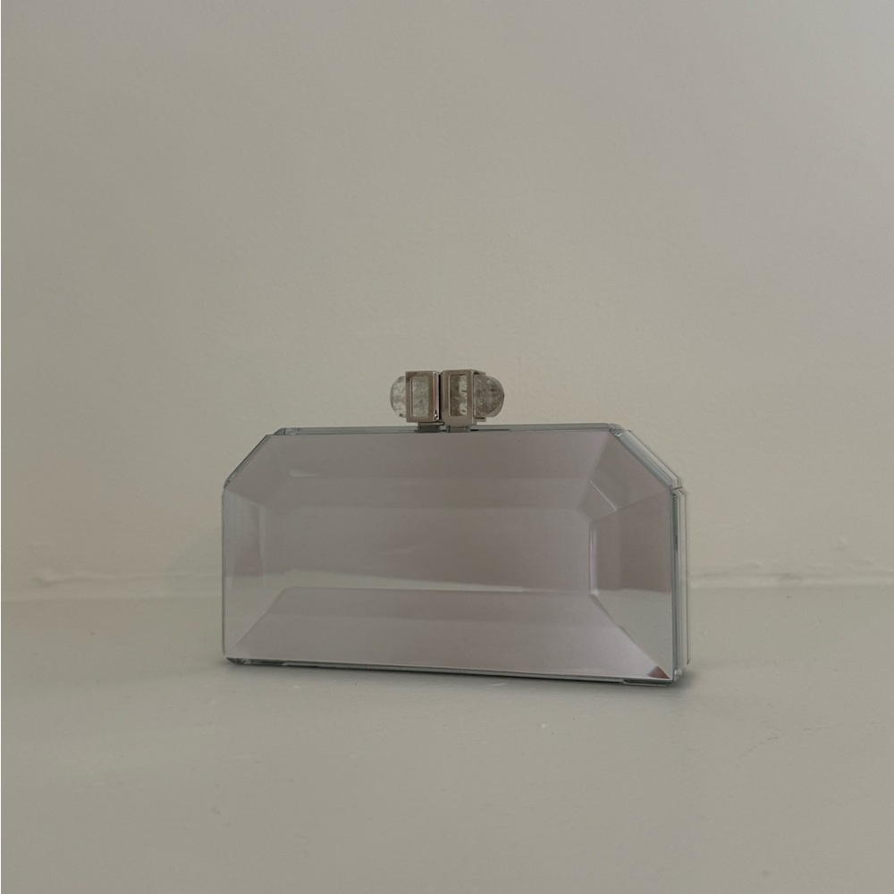 Judith Leiber Silver Geometric Clutch